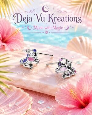 S925 Sterling Silver Disney Stitch Angel Mismatched Stud Earrings